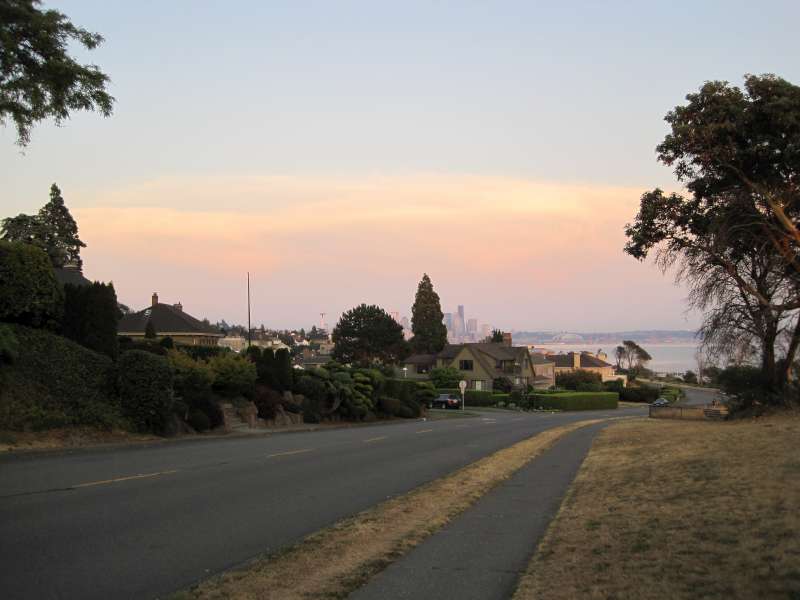 Seattle basking in the glow of sunset