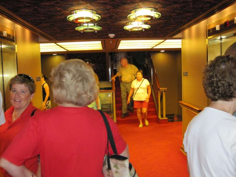 Headed to our rooms via an elevator