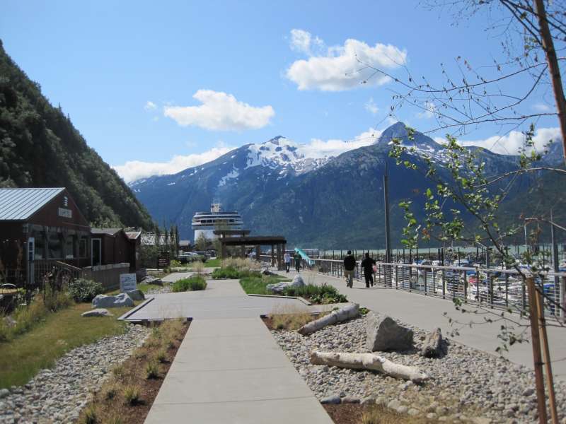 Our ship from a distance in Skagway