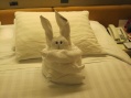 Bunny towel art